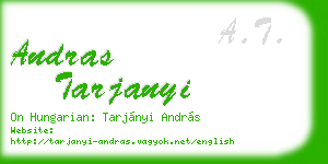 andras tarjanyi business card